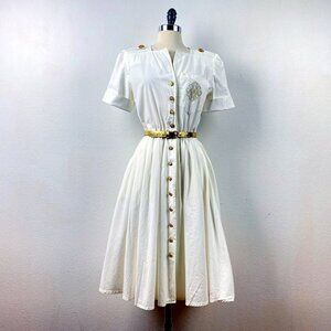 Vintage 80s California Girl White Dress